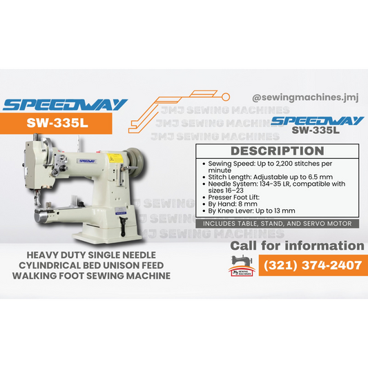 SPEEDWAY SW-335L Single Needle Cylinder Bed Heavy Duty Unison Feed Walking Foot image 0