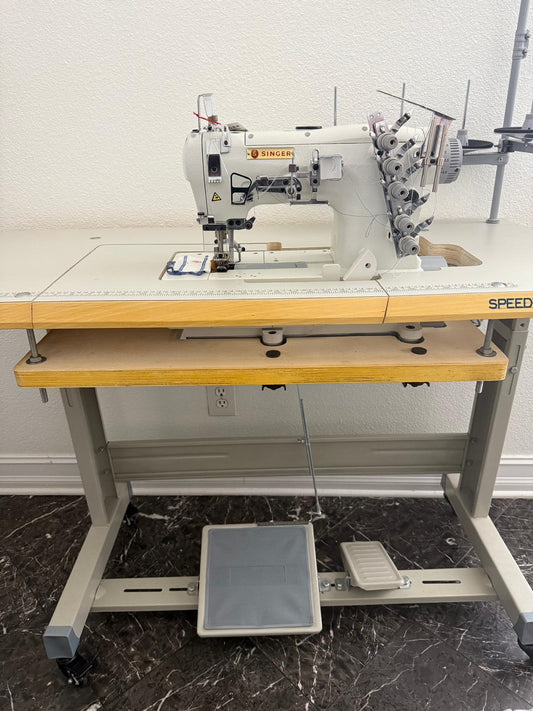 SINGER 523D-364-31-03 3 Needle Flatbed Coverstitch Industrial Sewing Machine Ass image 1