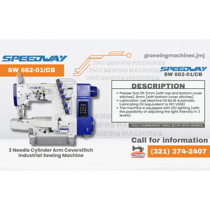 SPEEDWAY SW 662-01/CB3 Needle Cylinder Arm Coverstitch Industrial Sewing Machine image 0