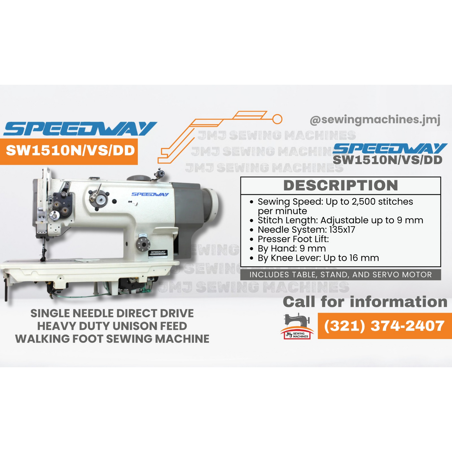 SPEEDWAY  SW-1510N/DD/VS Walking Foot image 0