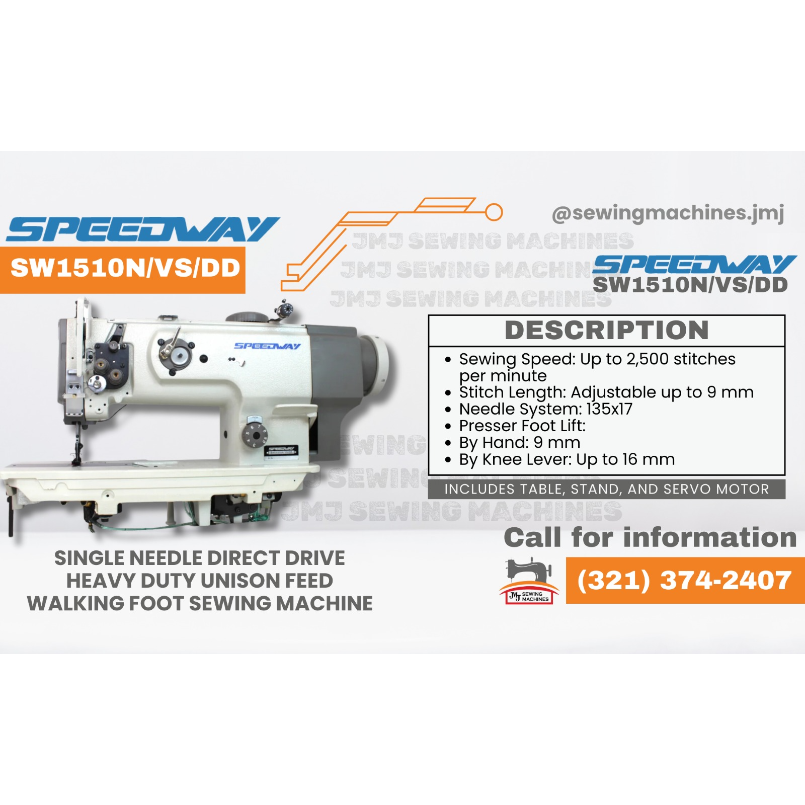 SPEEDWAY  SW-1510N/DD/VS Walking Foot image 0