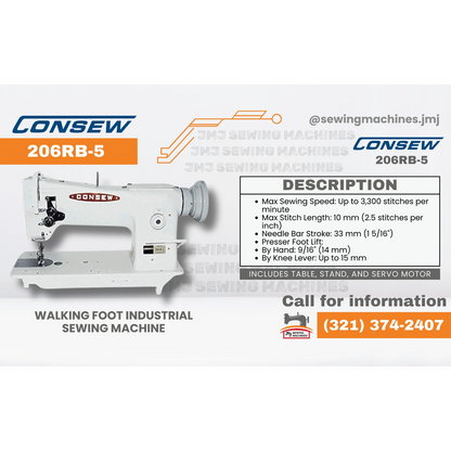 CONSEW 206RB-5 Walking Foot  with table image 0