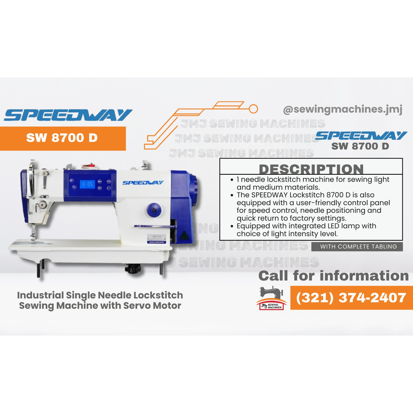 SPEEDWAY SW 8700 D Single Needle Lockstitch Industrial Sewing Machine image 0